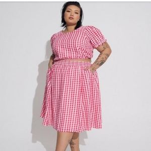 NWT 00 Torrid Seersucker midi skirt set